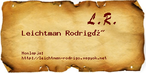 Leichtman Rodrigó névjegykártya